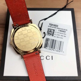 Gucci Arcuate Square Case Red Strap Watch For Men And Women