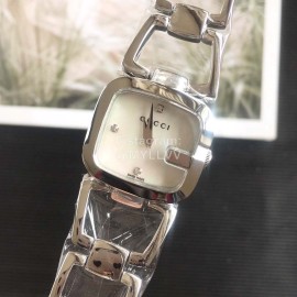 Gucci Original Fashion Hollow Strap White Dial Watch Silver
