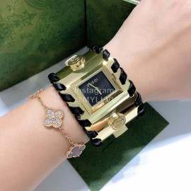 Gucci New Gold Square Dial Bracelet Watch
