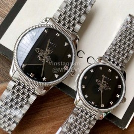 Gucci Bee Pattern Pointer Quartz Watch Silver