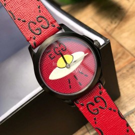 Gucci Fashion Red Strap Dial Watch For Women