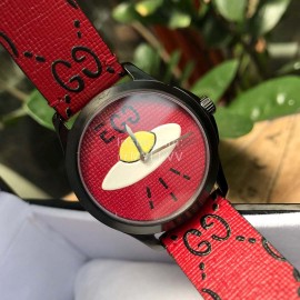 Gucci Fashion Red Strap Dial Watch For Women