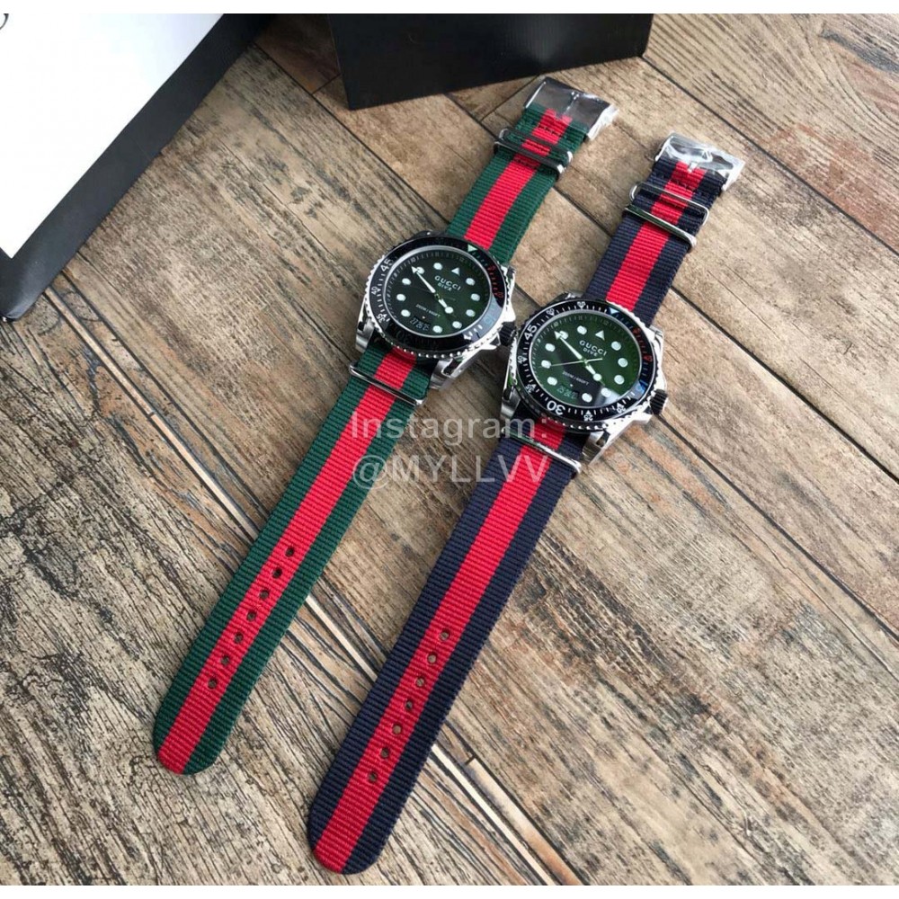 Gucci Fashion Nylon Strap 44mm Dial Watch