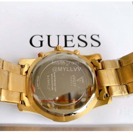 Guess Original Three Eye Gradient Diamond Inlaid Gold Steel Band Watch
