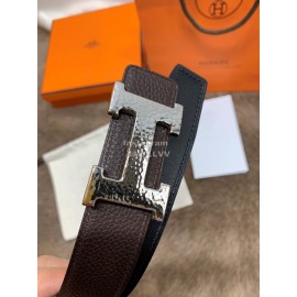 Hermes Litchi Grain Togo Leather Pure Steel Buckle 32mm Belt 