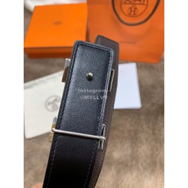 Hermes Litchi Grain Togo Leather Pure Steel Buckle 32mm Belt 