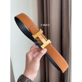 Hermes Constance Belt Buckle Reversible Leather Strap 38mm Tan