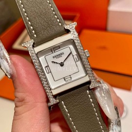 Hermes 316 Fine Steel Square Dial Watch 