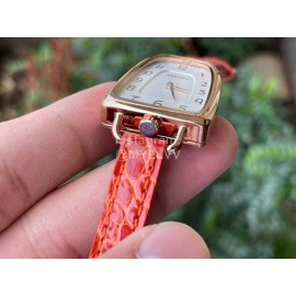 Galop D’Hermès Fashion Leather Strap Watch Orange Red