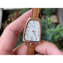Galop D’Hermès Fashion Leather Strap Watch Brown