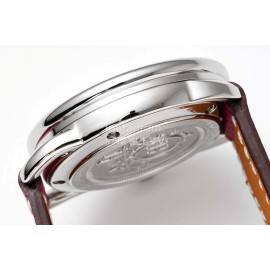 Hermes Arceau 316 Refined Steel Case Leather Strap Watch Wine Red