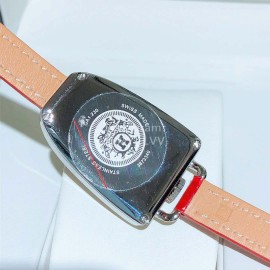 Galop D’Hermès Leather Strap Diamond Watch Red