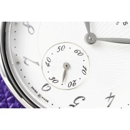 Hermes Arceau 34mm Round Dial Leather Strap Watch Purple