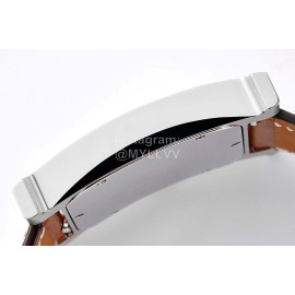 Hermes Bv Factory 316 Refined Steel Black Leather Strap Diamond Watch
