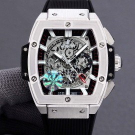 Hublot Spirit Of Big Bang Rubber Strap Mechanical Watch Silver