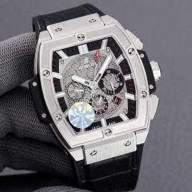 Hublot Spirit Of Big Bang Leather Strap Mechanical Watch Silver