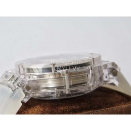 Hublot Hb Factory New White Rubber Strap Transparent Mechanical Watch