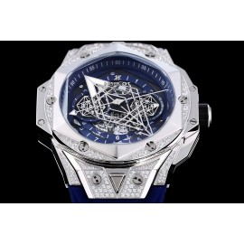 Hublot Big Bang Sang Bleu Ii New Diamond Mechanical Watch Blue