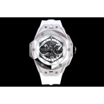 Hublot Big Bang Sang Bleu Ii New Rubber Strap Mechanical Watch White