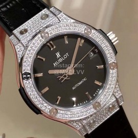 Hublot 38mm Dial Diamond Watch For Women Silver