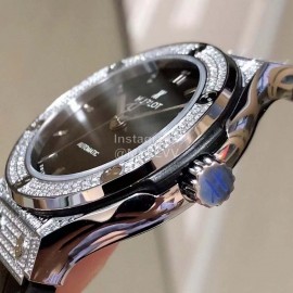 Hublot 38mm Dial Diamond Watch For Women Silver