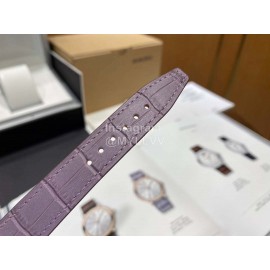 Iwc Sapphire Glass Leather Strap 37mm Dial Watch For Women Purple