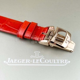 Jaeger Lecoultre 316 Refined Steel Red Leather Strap Watch For Women