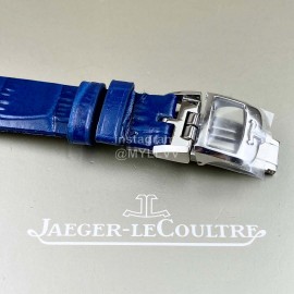 Jaeger Lecoultre 316 Refined Steel Blue Leather Strap Watch For Women