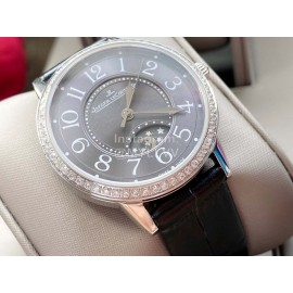 Jaeger Lecoultre An Factory Diamond Leather Strap Watch
