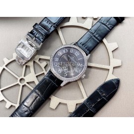 Jaeger Lecoultre An Factory Diamond Leather Strap Watch
