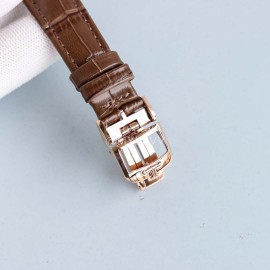 Jaeger Lecoultre Leather Strap 34mm Dial Diamond Watch Brown