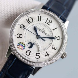 Jaeger Lecoultre Leather Strap 34mm Dial Diamond Watch