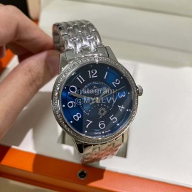 Jaeger Lecoultre Sapphire Glass Steel Strap Blue Dial Watch