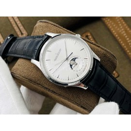 Jaeger Lecoultre An Factory Black Leather Strap Business Watch For Men