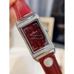 Jaeger Lecoultre 316l Steel Case Square Dial Watch Red