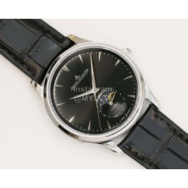 Jaeger Lecoultre 39mm Dial Leather Strap Watch Black