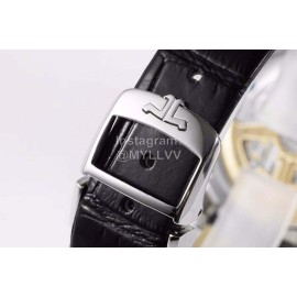 Jaeger Lecoultre Leather Strap 34mm Dial Watch Black