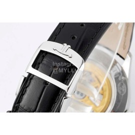 Jaeger Lecoultre 39mm Dial Black Leather Strap Watch