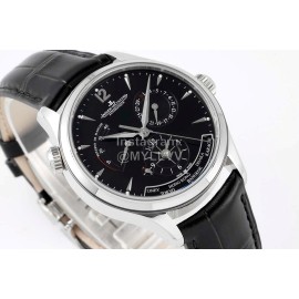 Jaeger Lecoultre 39mm Dial Leather Strap Watch Black
