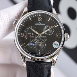 Jaeger Lecoultre 43mm Dial Leather Strap Watch Black