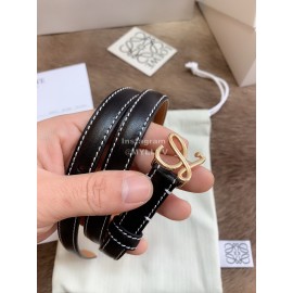 Loewe Fashion Leather Gold Buckle 13mm Belts Black