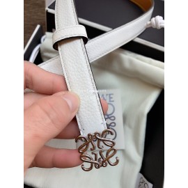 Loewe Fashion Calf Silver Buckle 20mm Belts White