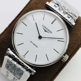 Longines Lg Factory White Dial 904l Refined Steel Strap Watch
