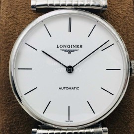 Longines Lg Factory White Dial 904l Refined Steel Strap Watch