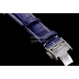 Longines Lunar Phase Watch Navy Leather Strap Watch