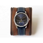 Longines Lunar Phase Navy Leather Strap Watch