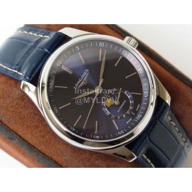Longines Lunar Phase Navy Leather Strap Watch