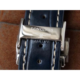 Longines Lunar Phase Leather Strap Navy Dial Watch