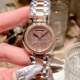 Longines 316 Refined Steel Diamond Dial Watch Rose Gold