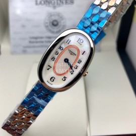 Longines Fashion Oval Case Steel Strap Watch
